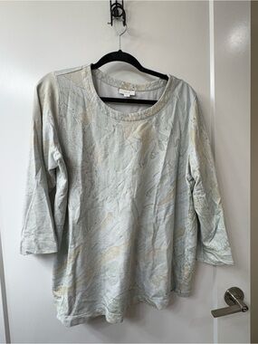 pure jill by J. Jill Abstract printed  Ribbed Knit Pullover Top SZ L